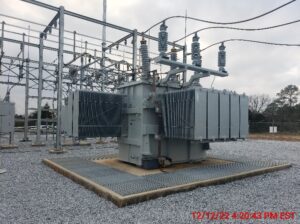 A substation machine at a construction site